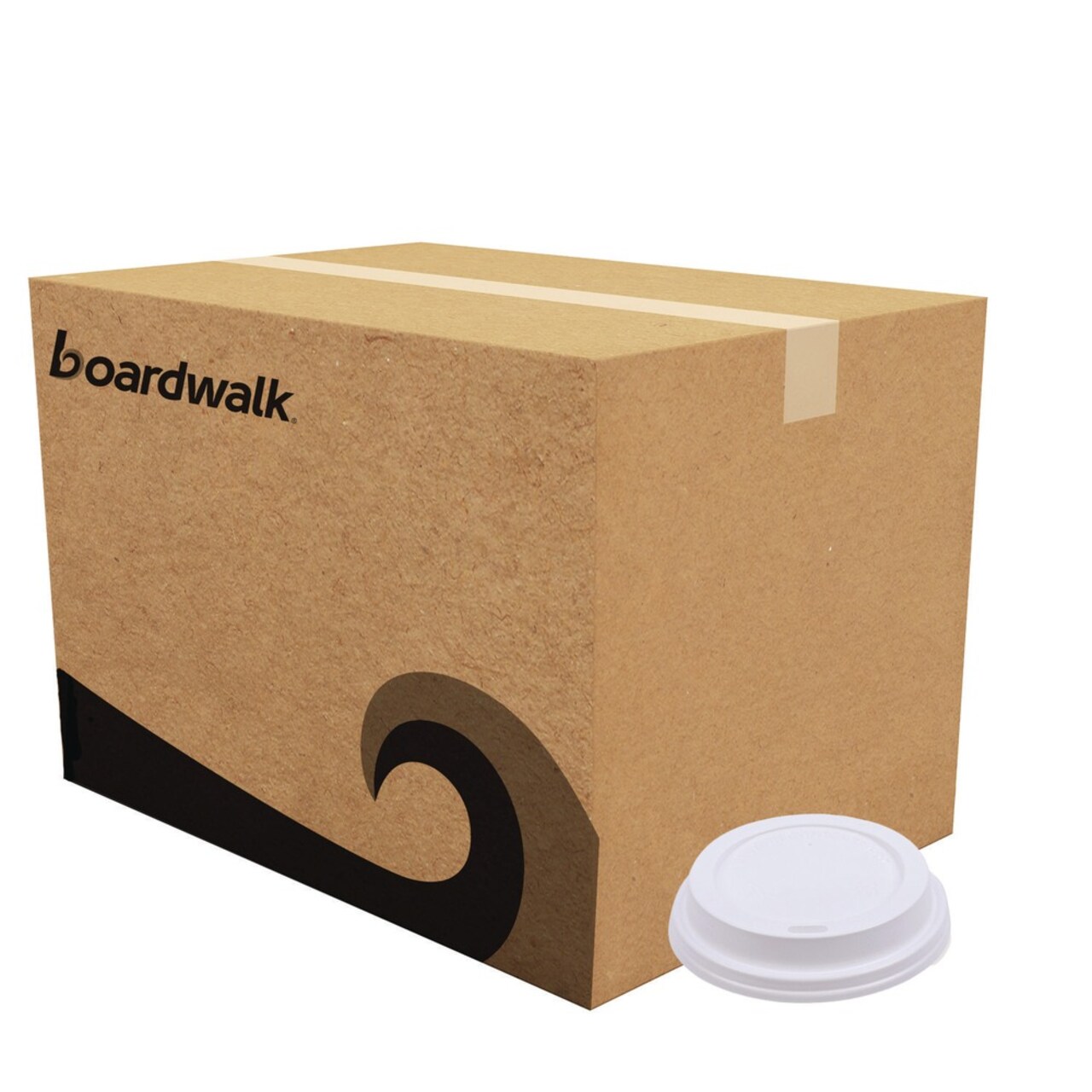 Boardwalk Plastic Deerfield Hot Cup Lids Fits 10 oz. to 20 oz. Hot Cups - White (50/Pack, 20 Packs/Carton)